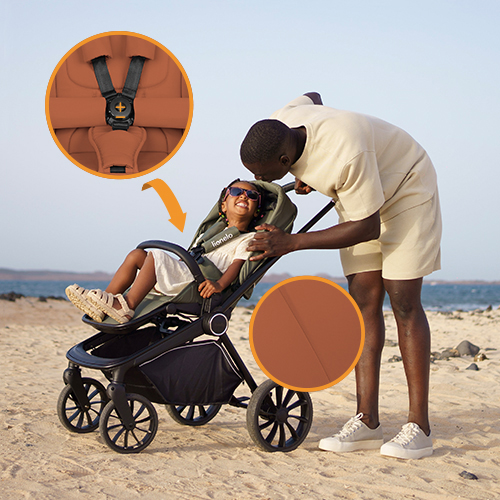 Lionelo Mika Plus 2w1 Brown Rust — Wózek wielofunkcyjny